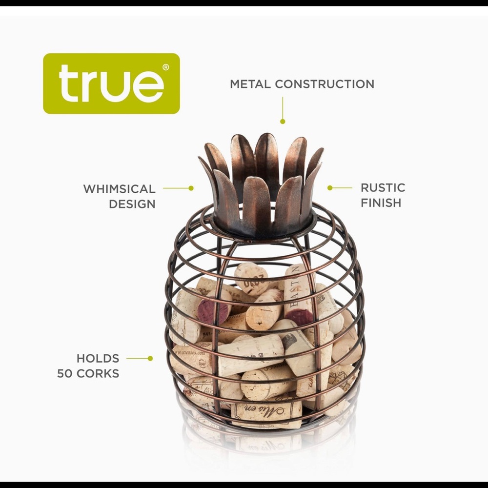 🍍 “True Juicy” Pineapple Wine Cork Holder 🍍